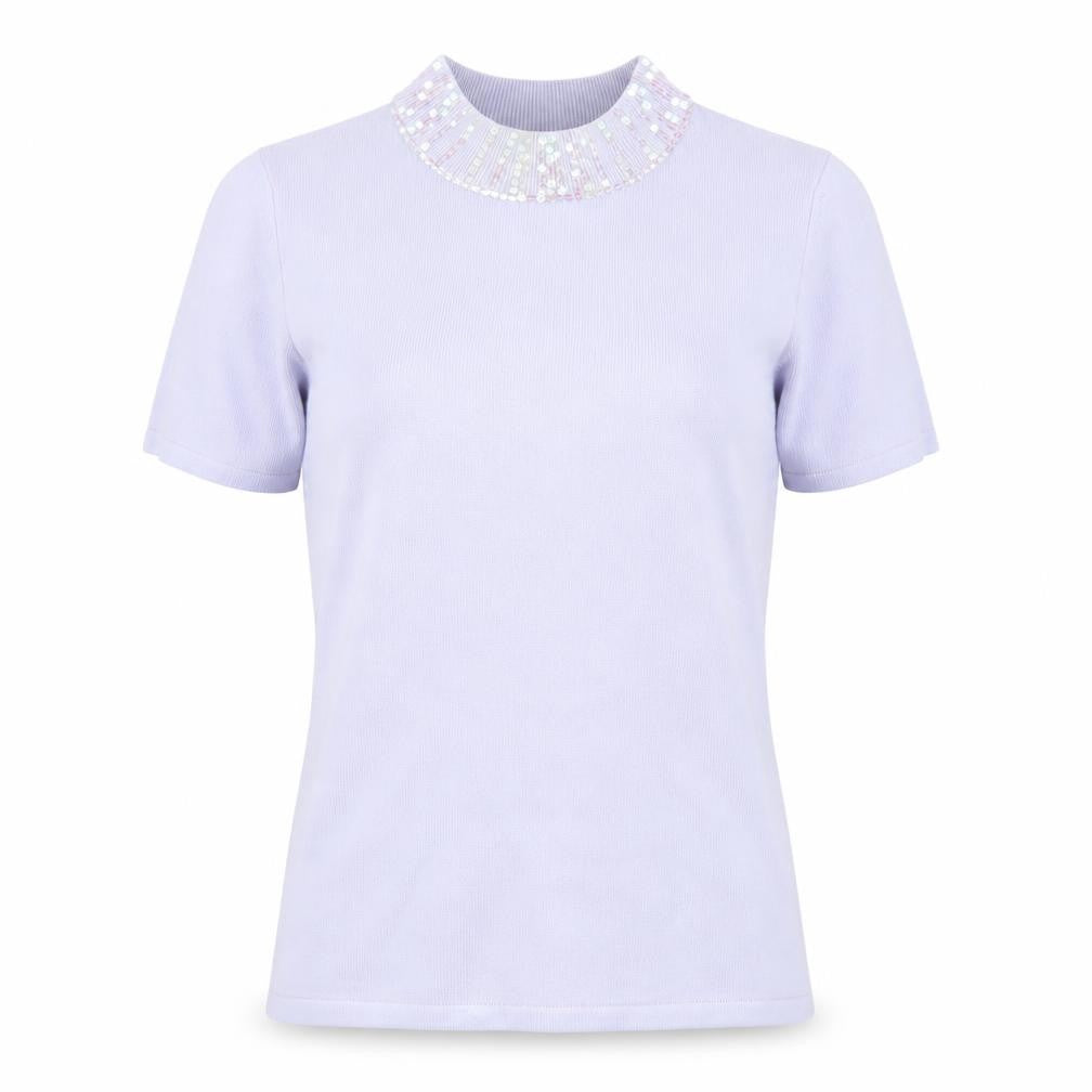 Front view of Daxon women’s purple jumper, size UK 18