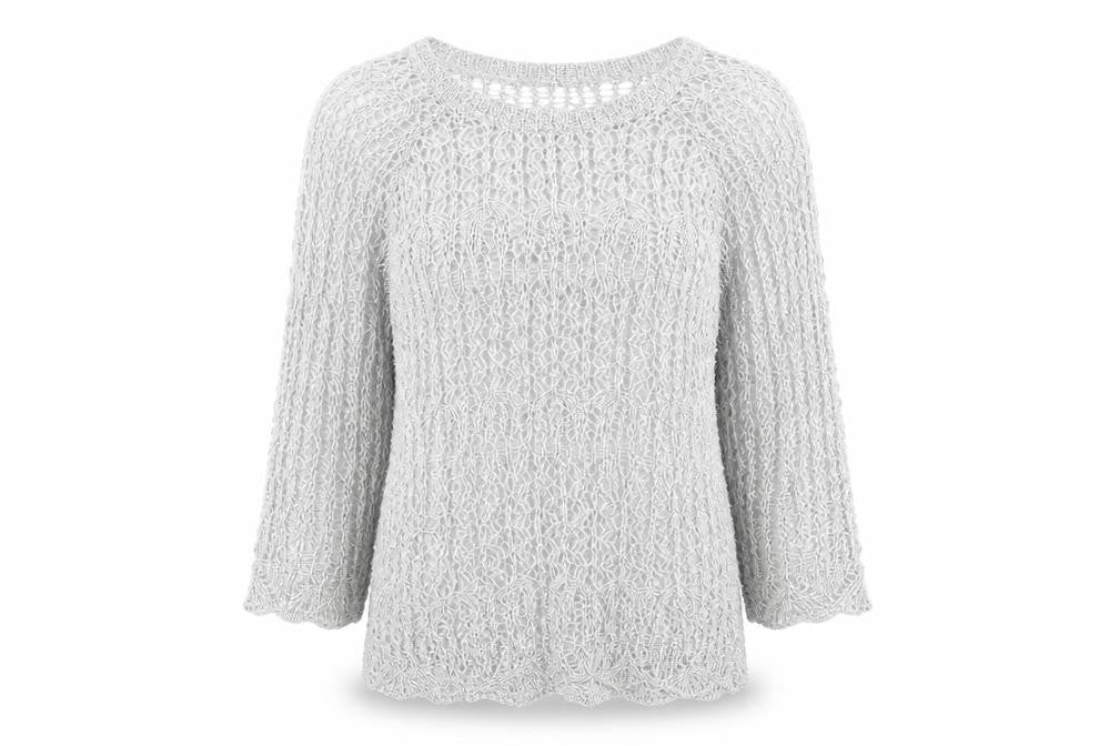 Front view of George women’s silver jumper, size UK 10