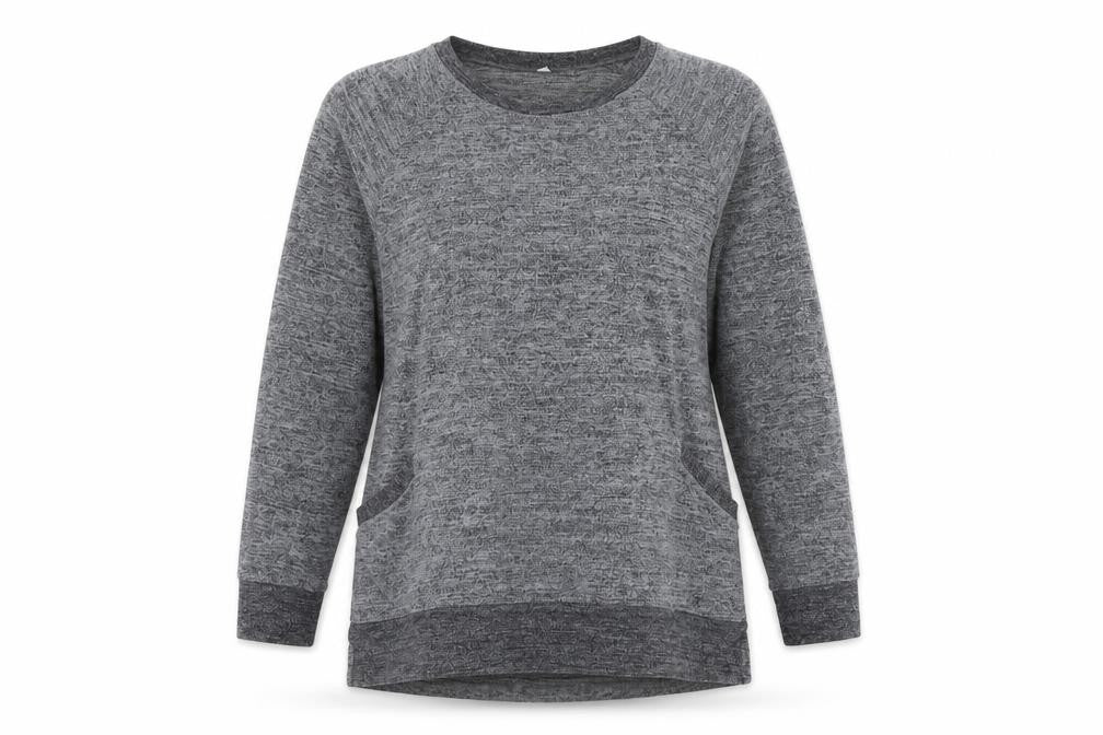 Front view of Preworn women’s grey jumper, size L
