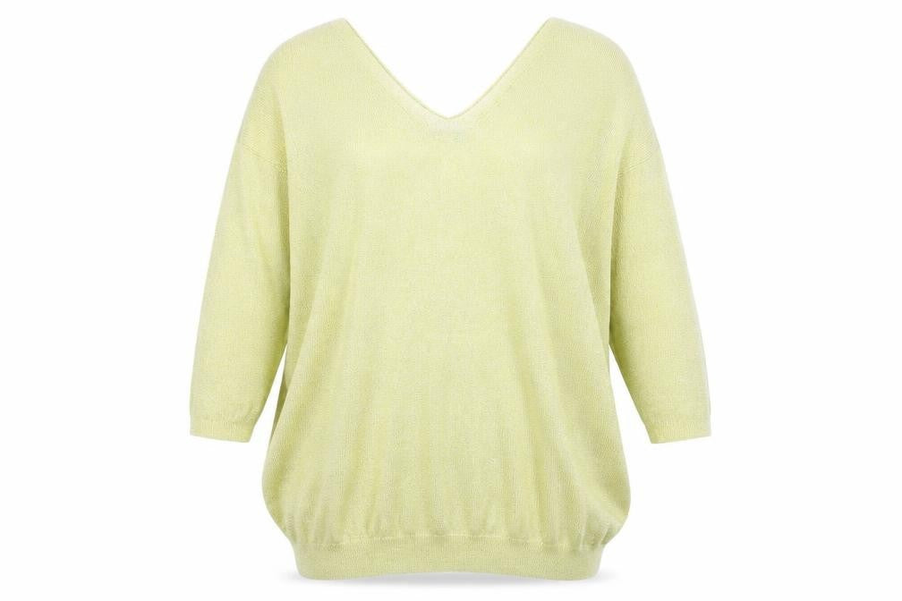 Front view of Next women’s gold jumper, size UK 18