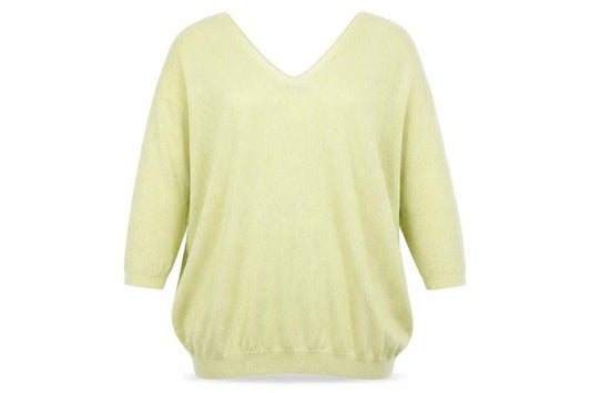 Front view of Next women’s gold jumper, size UK 18