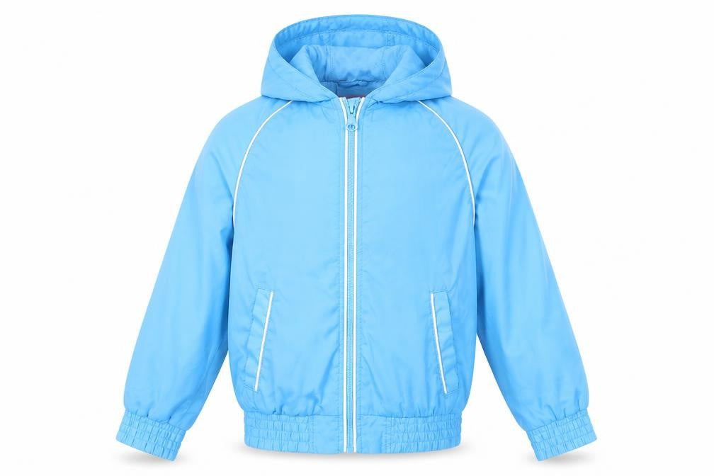 Front view of Avenue girls’ blue jacket coat, size 3-4, years