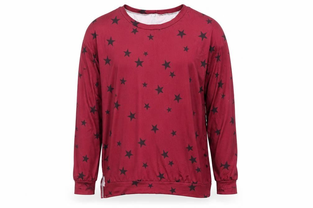 Front view of women’s pink pullover sweatshirt, size M
