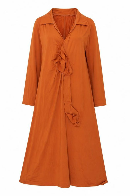 Front view of ASOS women’s orange a-line, size UK 8