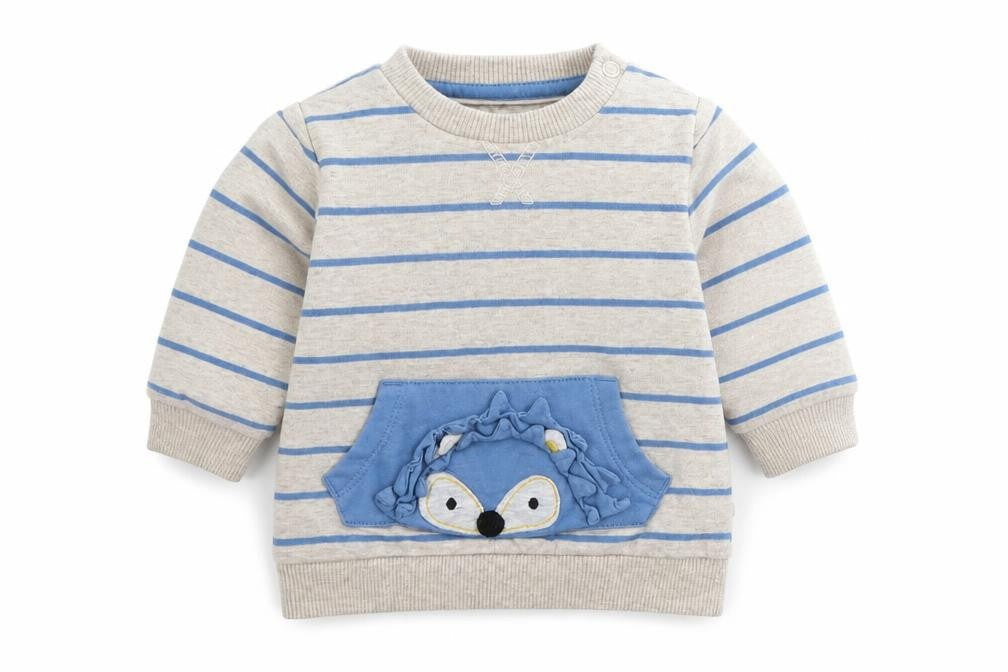 Front view of F&F boys’ green jumper, size 0-3, months