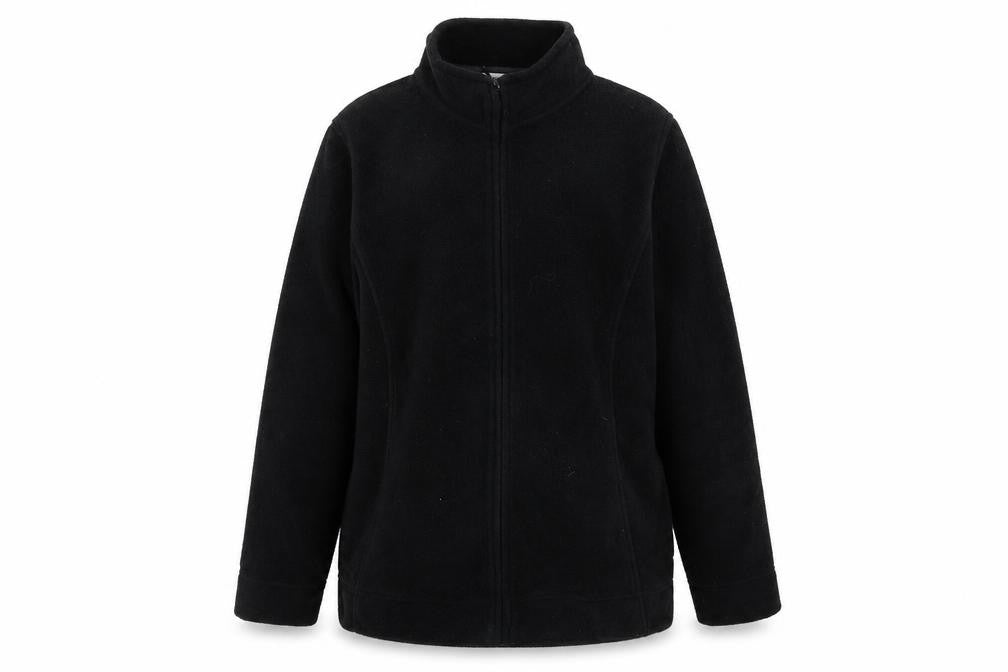 Front view of EWM women’s black jacket coat, size M