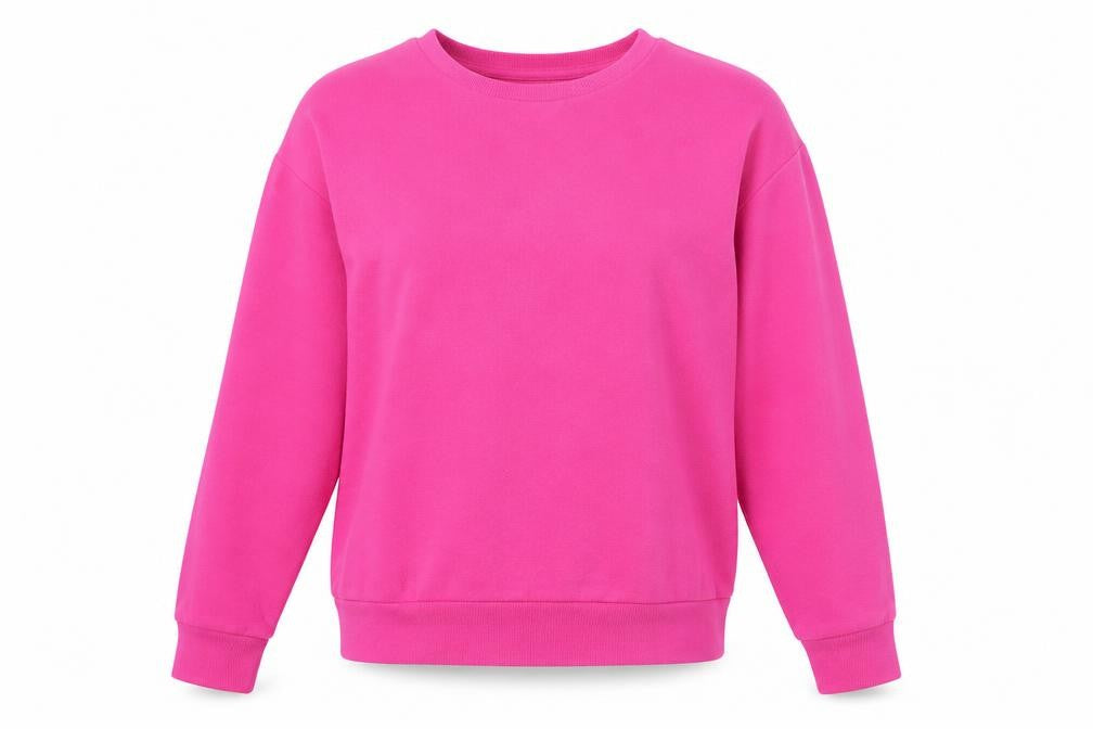 Front view of Primark women’s pink jumper, size UK 10
