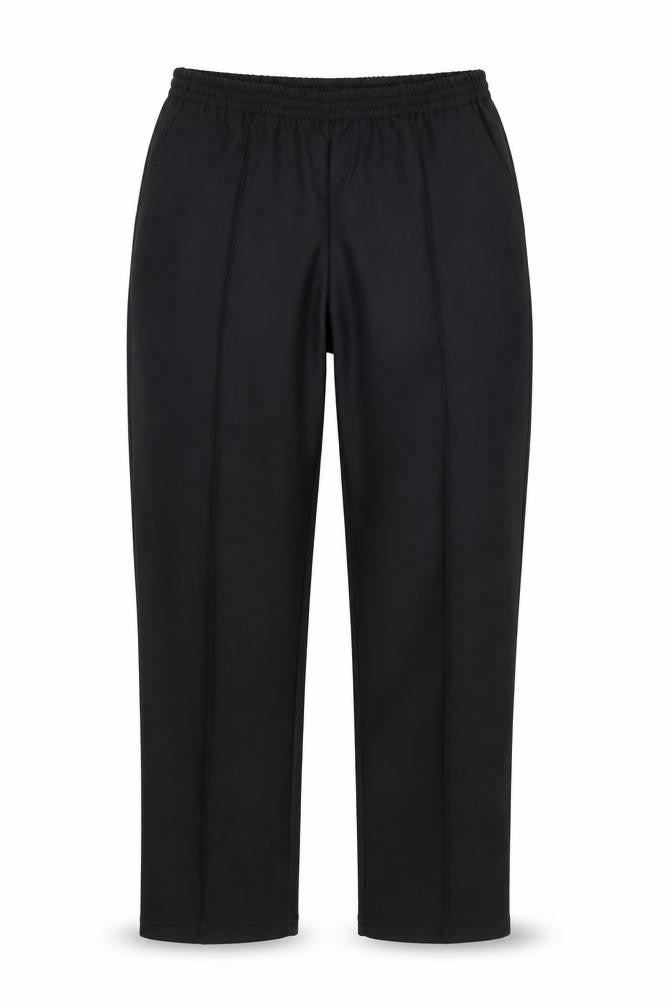 Front view of Damart women’s black trousers, 28-inch leg