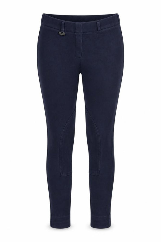 Front view of Dublin women’s blue jegging trousers, size UK 10, 30-inch leg