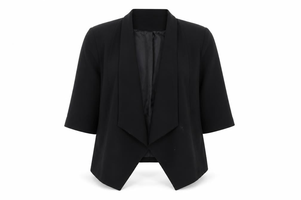 Front view of Atmosphere women’s black jacket suit jacket, size UK 12