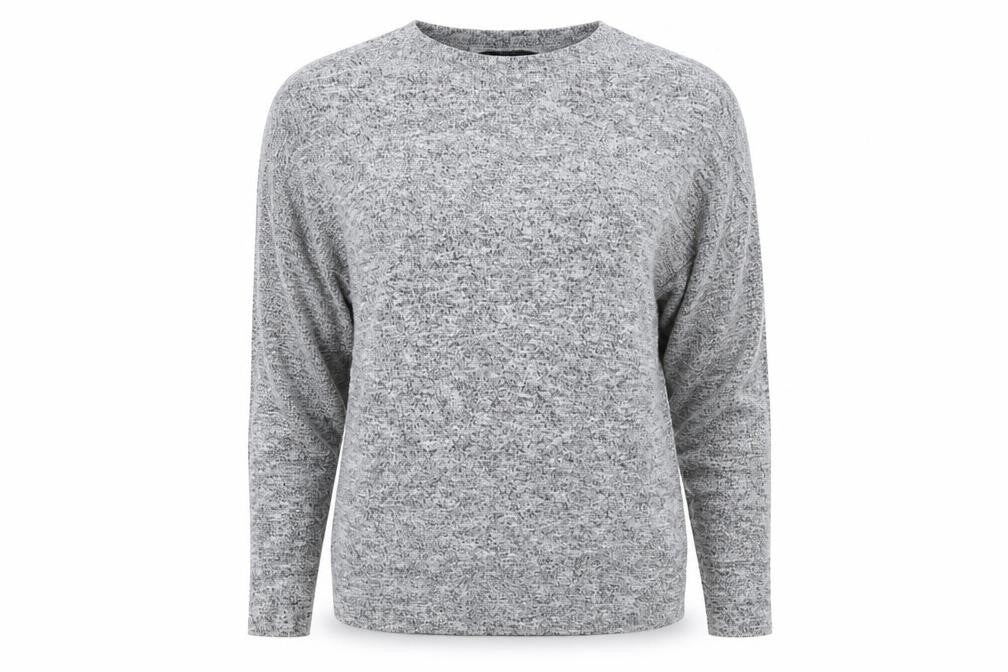 Front view of Dorothy Perkins women’s grey jumper, size UK 8