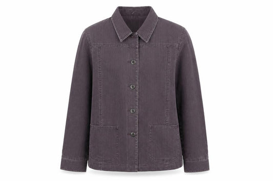 Front view of EWM women’s purple jacket, size UK 14