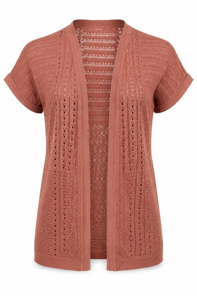 Front view of Evie women’s pink cardigan jumper, size UK 8