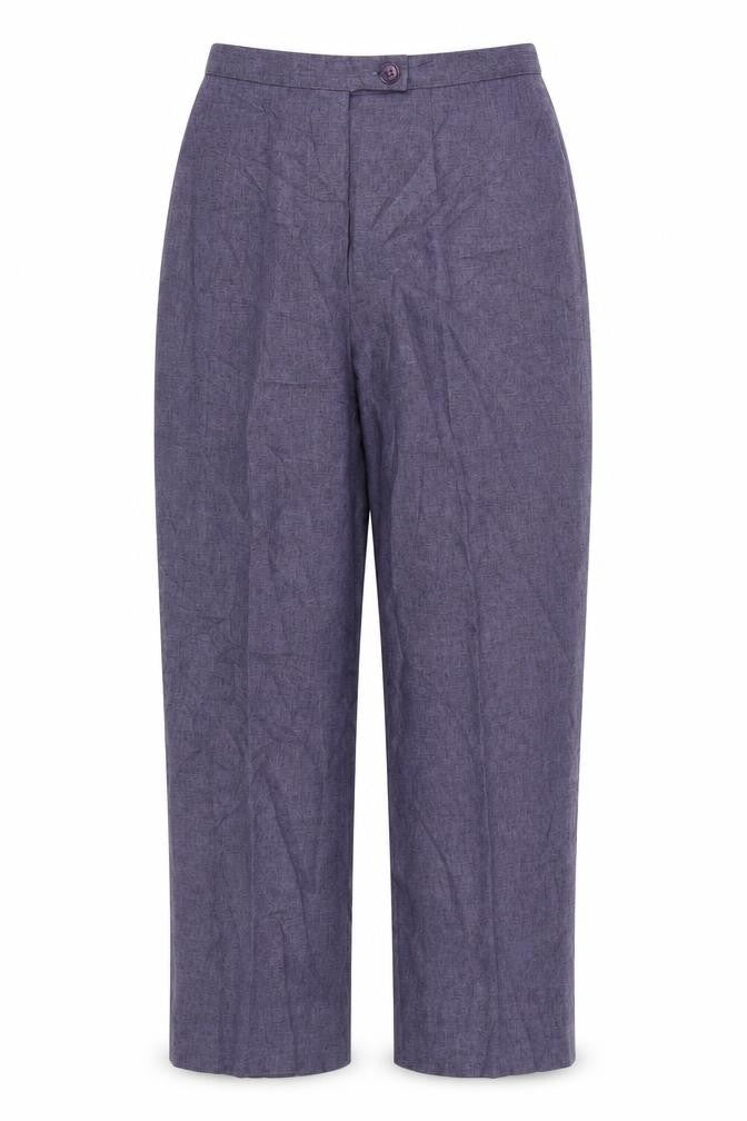 Front view of scott & taylor women’s purple trousers, size UK 10, 26-inch leg