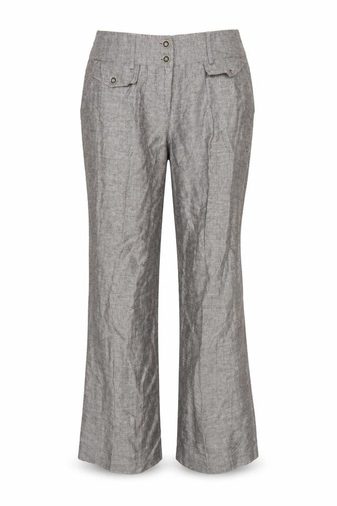 Front view of Papaya women’s grey trousers, size UK 10, 27-inch leg