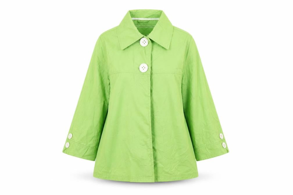 Front view of South women’s green overcoat coat, size UK 12