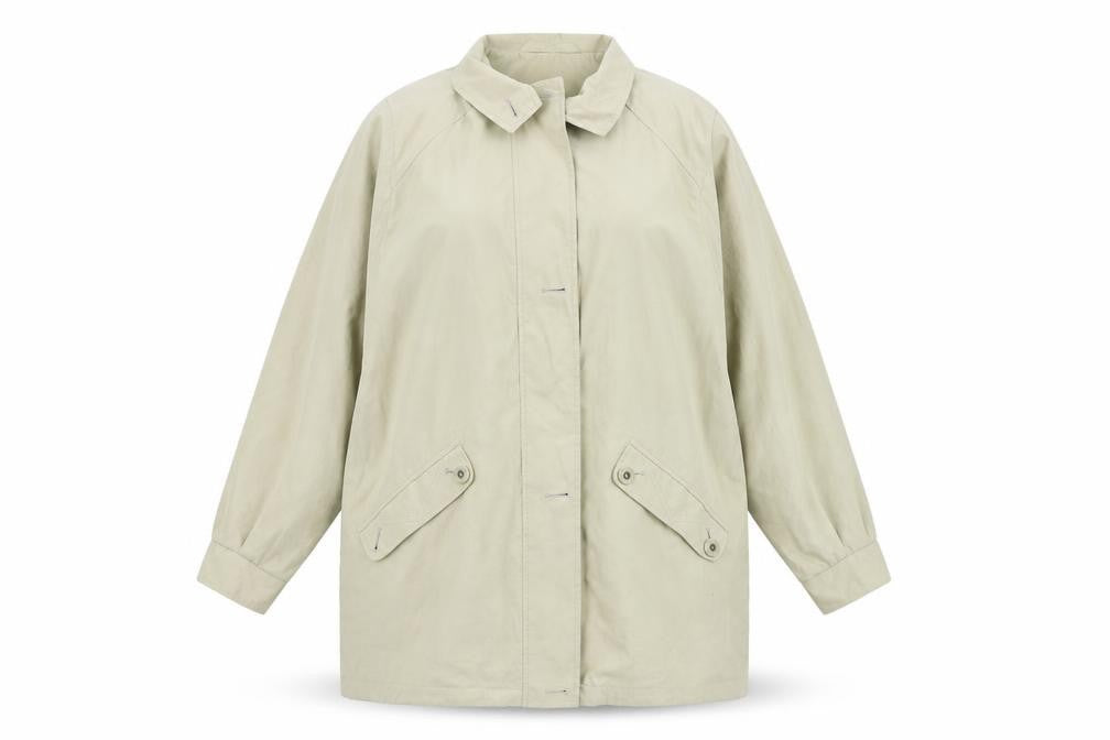 Front view of Marks & Spencer women’s yellow overcoat coat, size UK 16