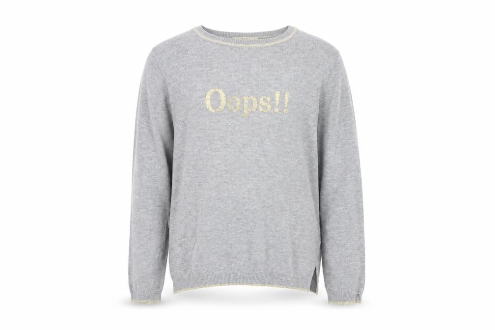 Front view of Zara girls’ grey jumper, size 8, years