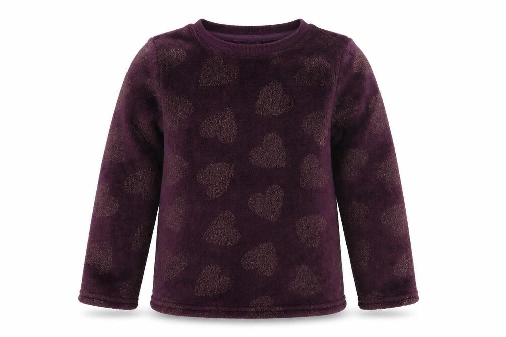 Front view of Primark girls’ purple jumper, size 5-6, years