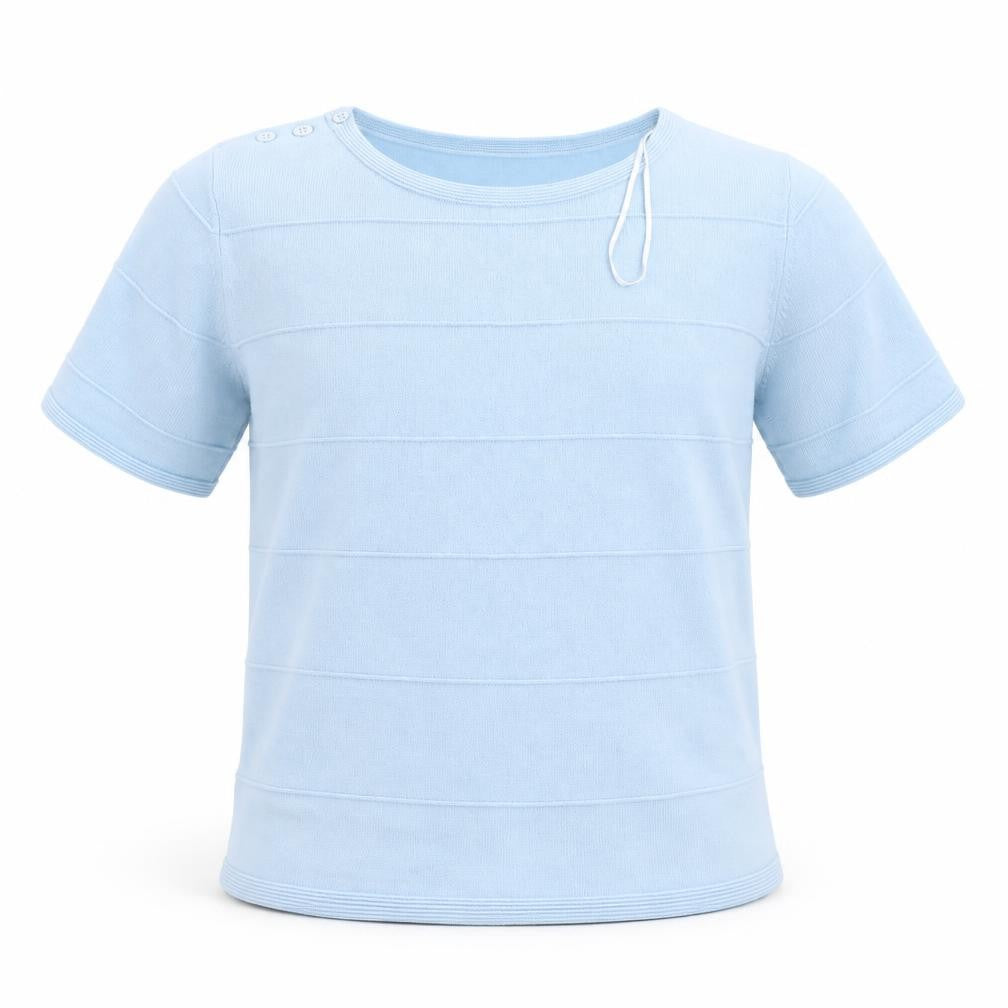 Front view of Marks & Spencer men’s blue t-shirt, size 14