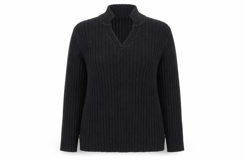 Front view of BHS women’s black jumper, size UK 16