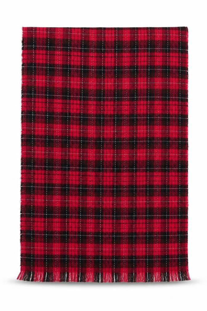 Front view of Preworn women’s red check shawl/wrap