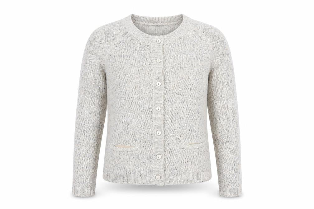 Dorothy Perkins Womens Grey   Cardigan Jumper Size 12  - Sequins all over