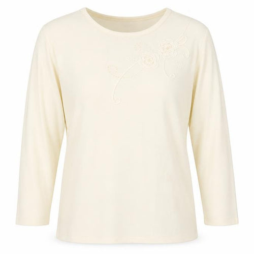 Fay Louise Womens Ivory   Pullover Jumper Size XL  - Embroidered Detail
