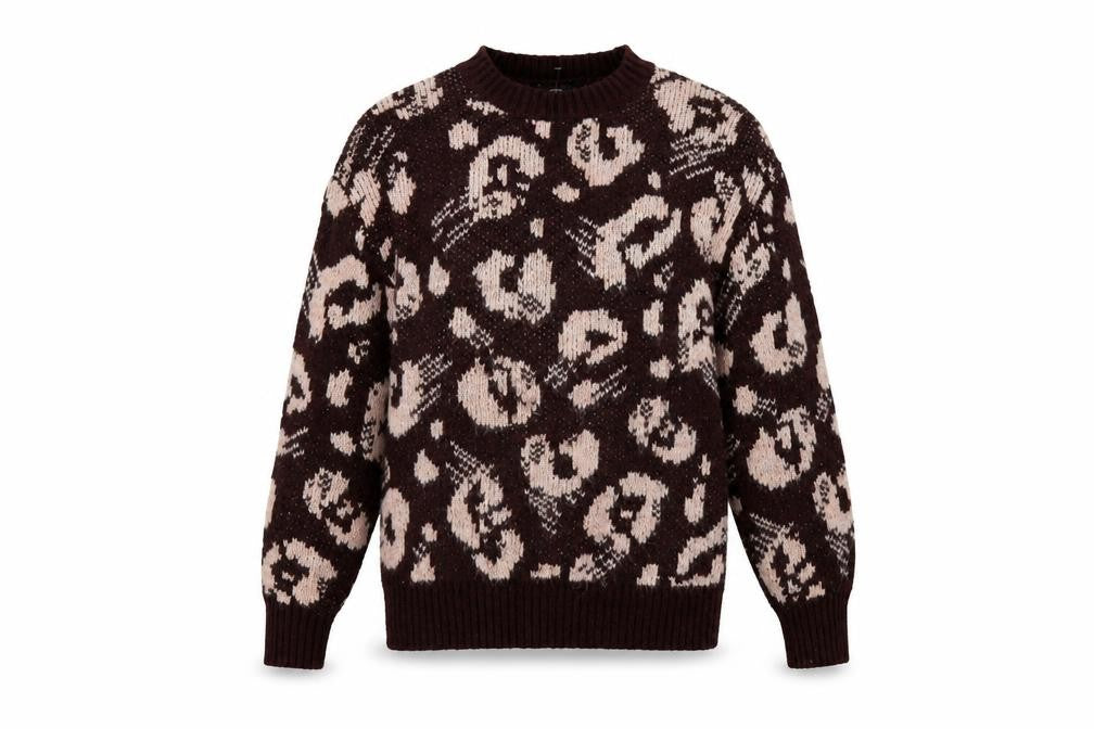 Front view of George women’s brown geometric jumper, size S