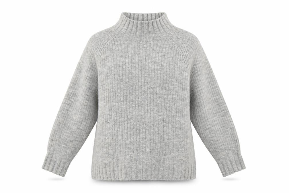 Front view of H&M women’s grey jumper, size S