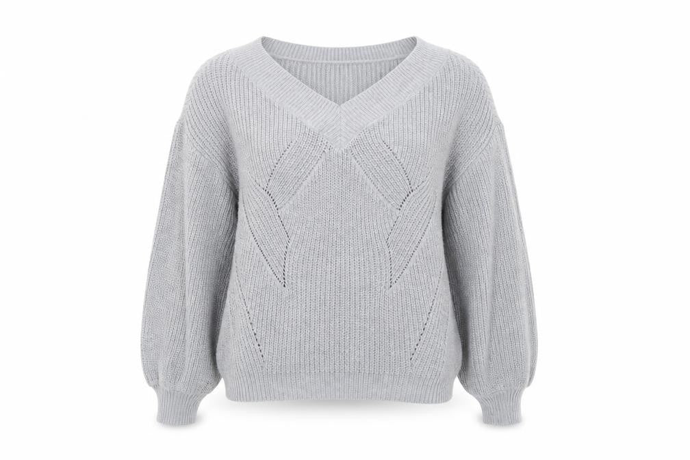 Front view of Miss Selfridge women’s grey jumper, size M