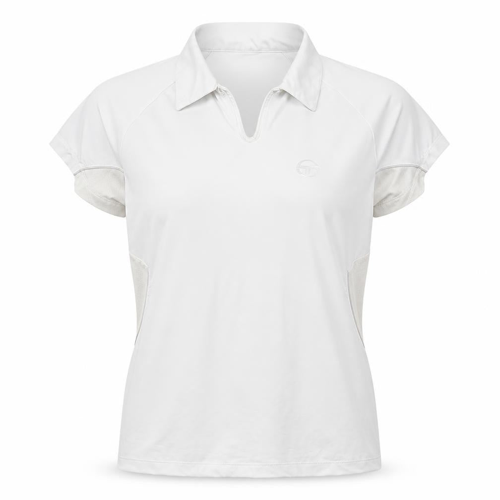 Front view of Sergio Tacchini women’s white basic t-shirt, size S