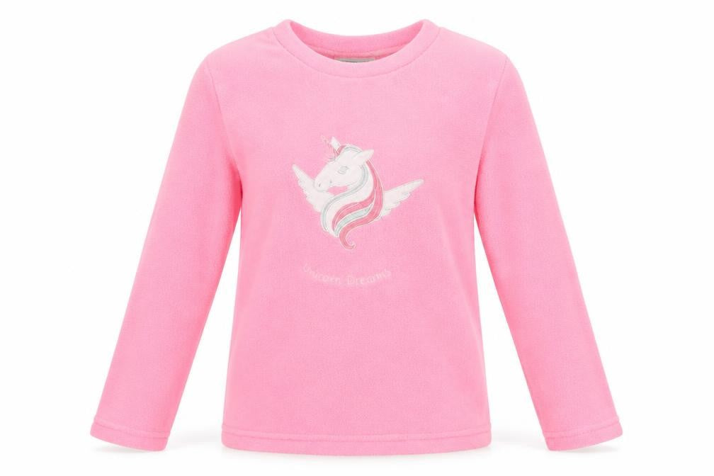 Front view of B&M women’s pink solid pyjama top, size M