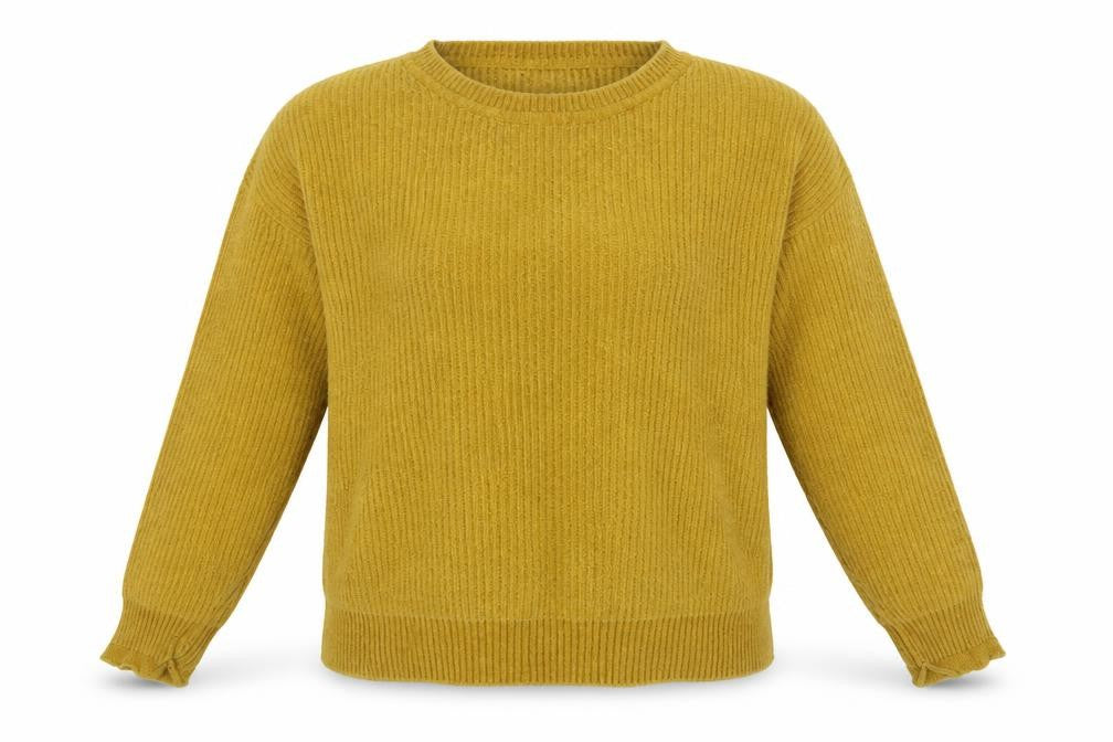 Front view of Primark women’s yellow jumper, size L