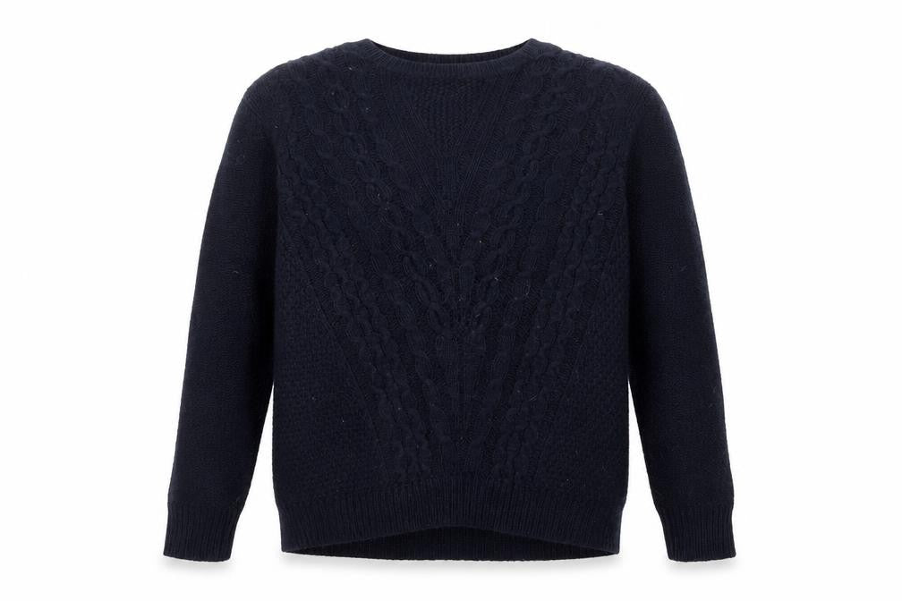 Front view of Peacocks women’s blue jumper, size M