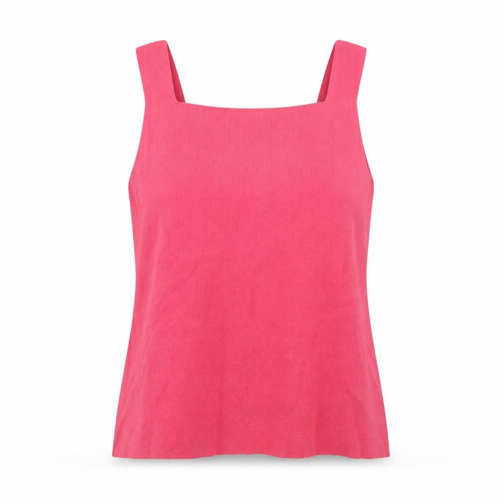 Front view of Nightingales women’s pink basic tank, size L