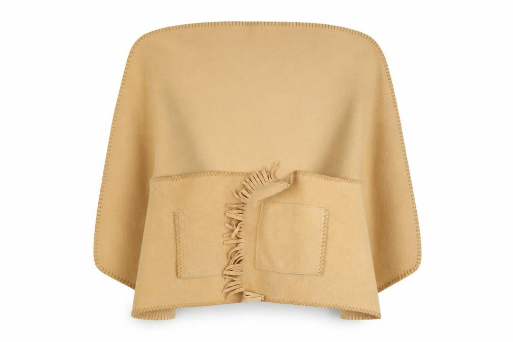 Front view of Preworn women’s beige shawl/wrap