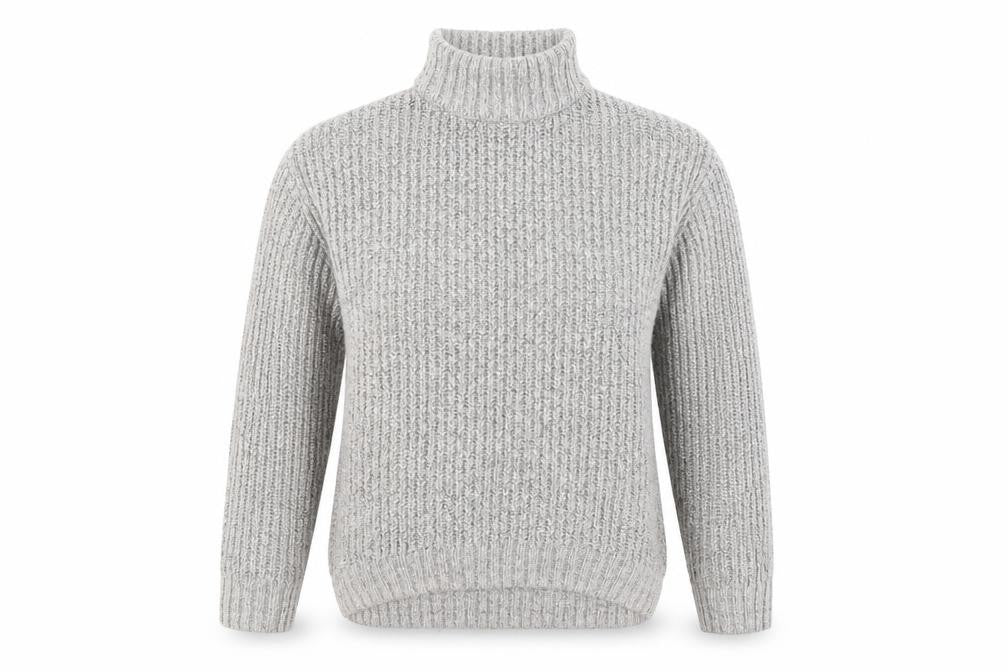 Front view of Warehouse women’s silver jumper, size UK 10