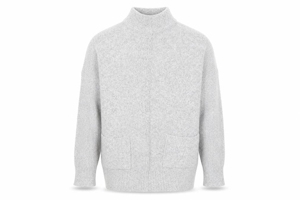 Front view of Marks & Spencer men’s grey jumper, size M