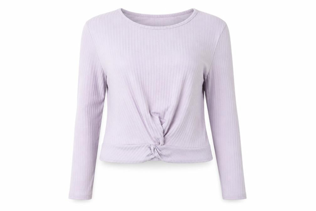 Front view of New Look women’s purple jumper, size UK 16