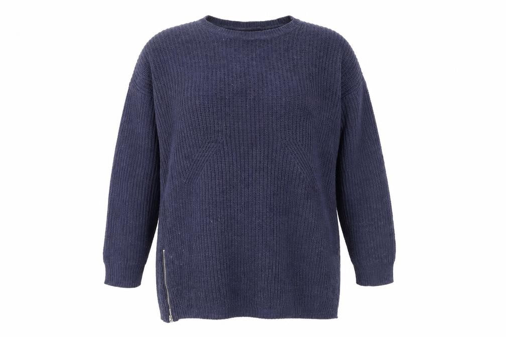 Front view of QED London women’s blue jumper, size M
