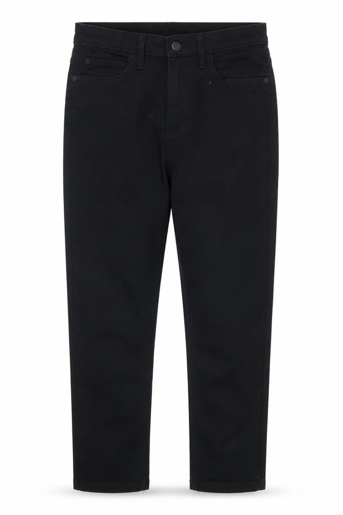Front view of Marks & Spencer women’s black straight jeans, size UK 10, 20-inch leg