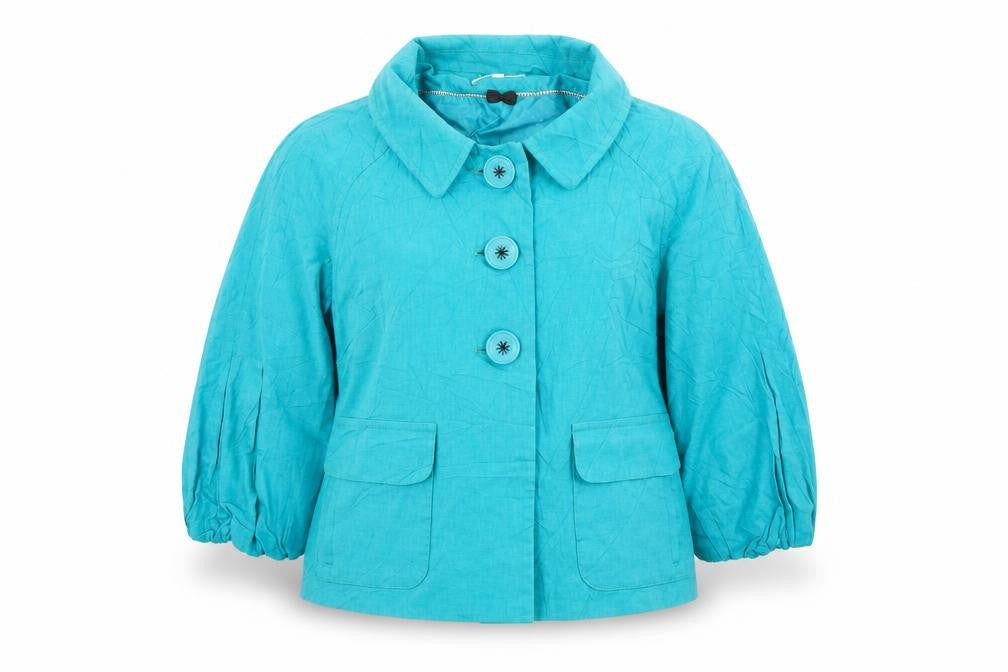 Front view of Marks & Spencer women’s blue jacket blazer, size UK 12