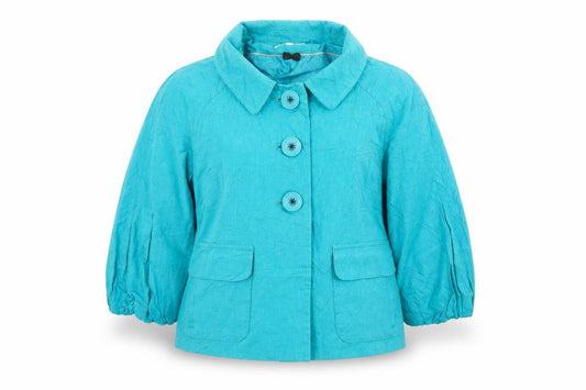 Front view of Marks & Spencer women’s blue jacket blazer, size UK 12