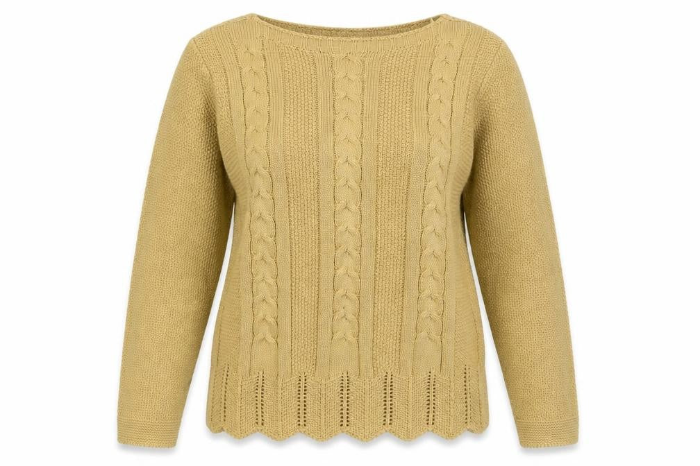 Front view of Luisa Ricci women’s beige knit jumper, size L