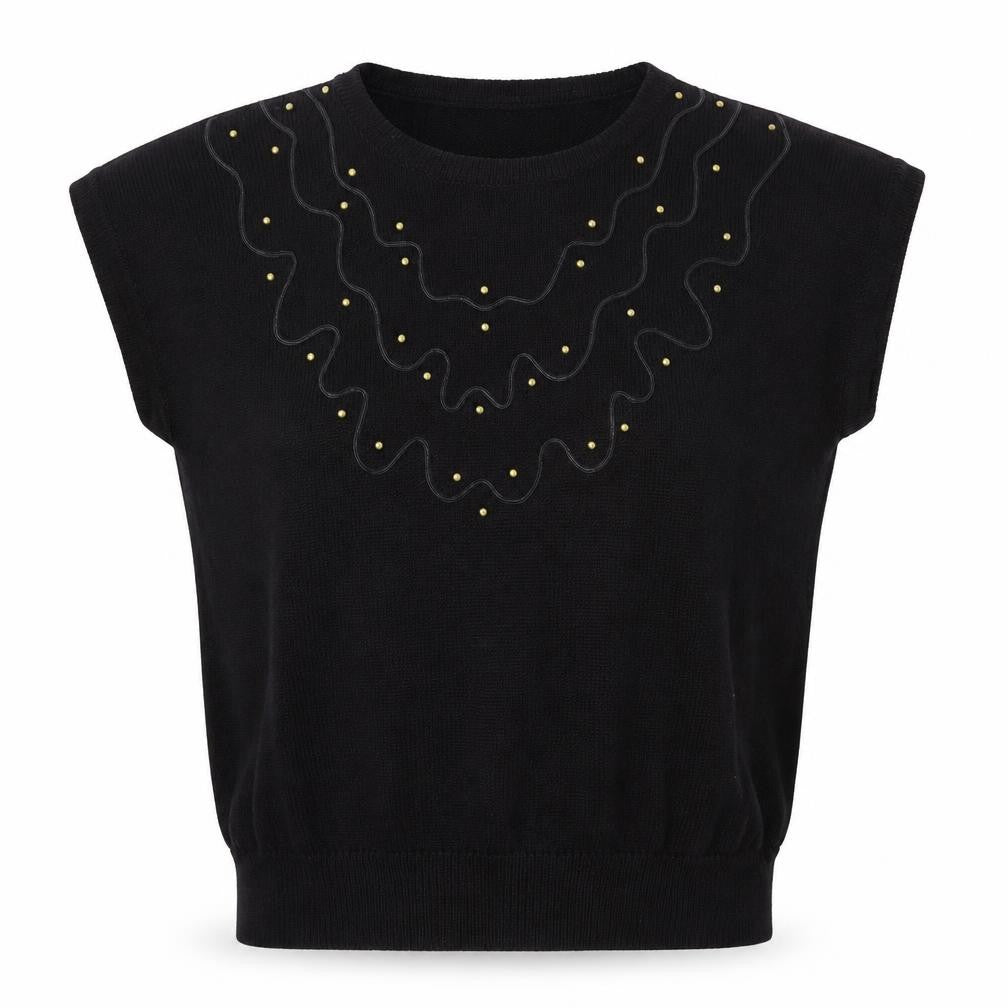 Front view of Jacar women’s black knit jumper, size XL