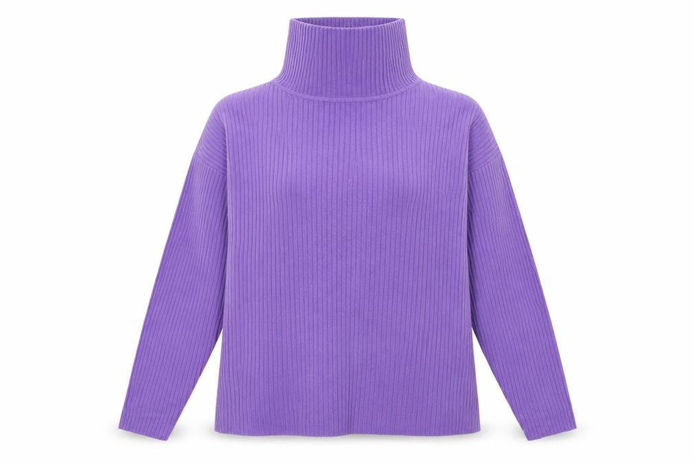 Front view of Dorothy Perkins women’s purple jumper, size UK 20