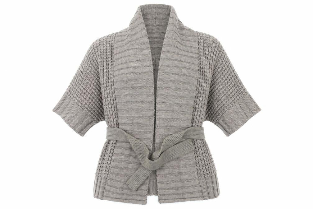 Front view of Tu women’s clear cardigan jumper, size UK 10