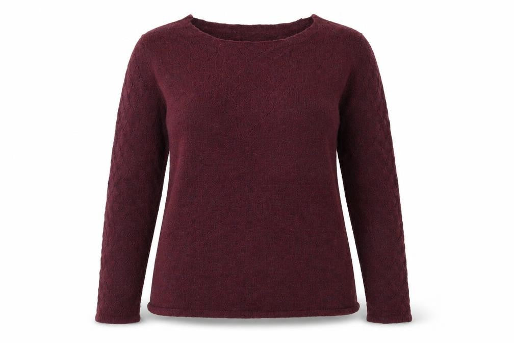 Front view of JUST FAB women’s red jumper, size XL