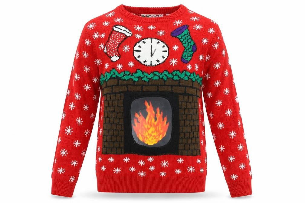 Front view of Cedarwood State men’s multicoloured geometric pullover sweatshirt, size XS